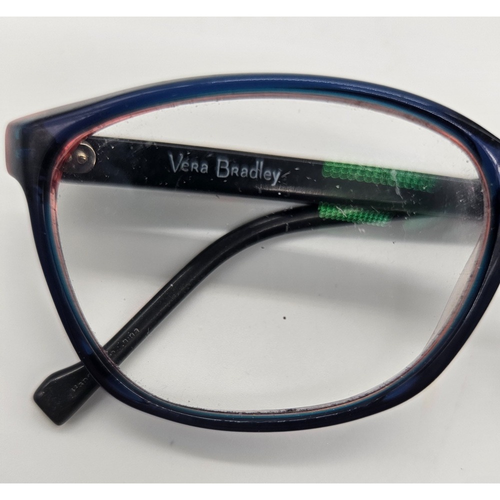 Vera Bradley Eyeglasses Frames Blue Floral Patterned Arms Womens Optical Glasses - Picture 3 of 8